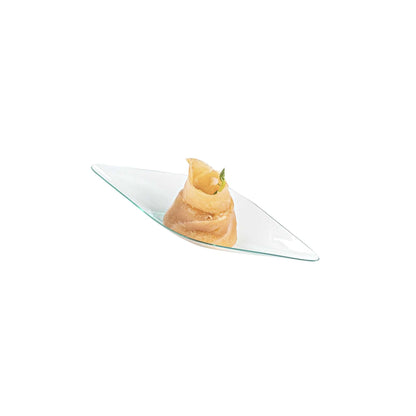 Mini Serve Diamond Seagreen Plastic Canoe Dish - 5" x 1 1/2" x 3/4" - 100 count box