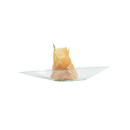 Mini Serve Diamond Seagreen Plastic Canoe Dish - 5" x 1 1/2" x 3/4" - 100 count box