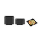 Mini Serve Square Black Plastic Aqua Plate - 3" x 3" - 100 count box