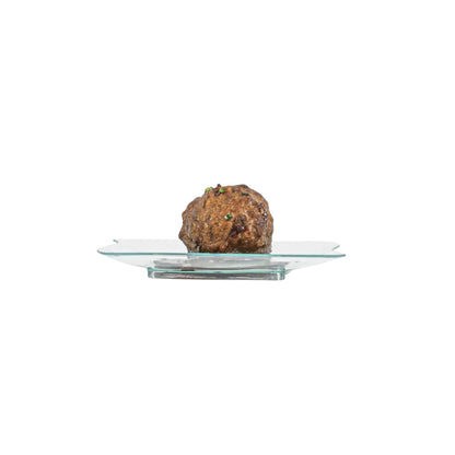 Mini Serve Square Seagreen Plastic Aqua Plate - 3" x 3" - 100 count box