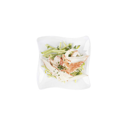 Mini Serve Square White Plastic Aqua Plate - 3" x 3" - 25 count box