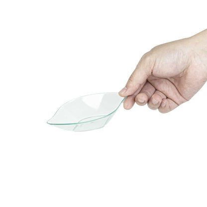 Mini Serve Seagreen Plastic Comma Plate - 3 1/2" x 4 1/2" x 1" - 100 count box