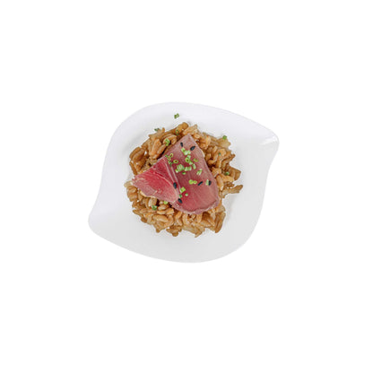 Mini Serve White Plastic Comma Plate - 3 1/2" x 4 1/2" x 1" - 100 count box
