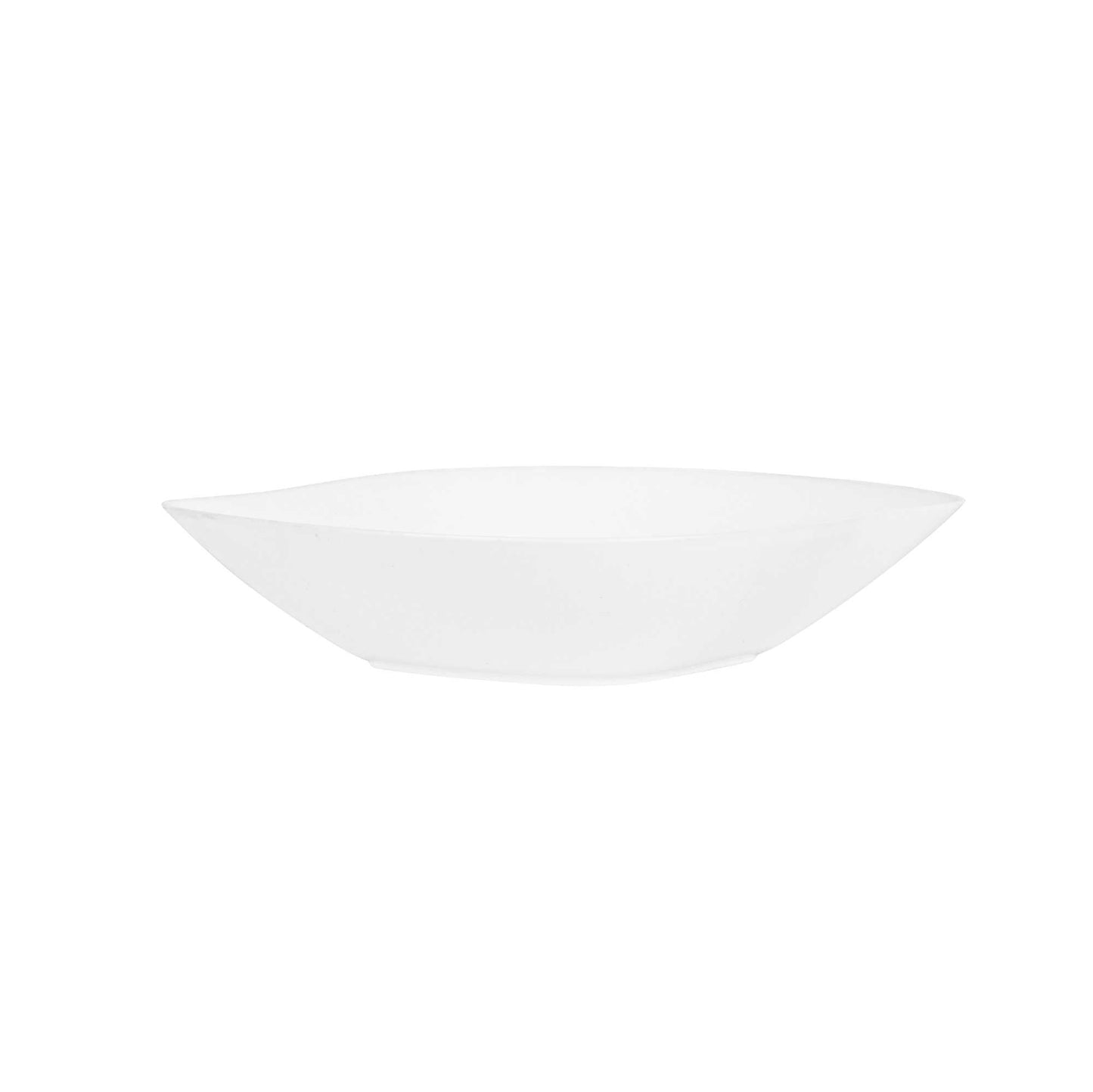 Mini Serve White Plastic Comma Plate - 3 1/2" x 4 1/2" x 1" - 100 count box