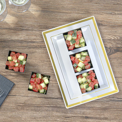 Mini Serve 2 oz Square Black Plastic Bonito Cup - 1 3/4" x 1 3/4" x 2 1/4" - 100 count box