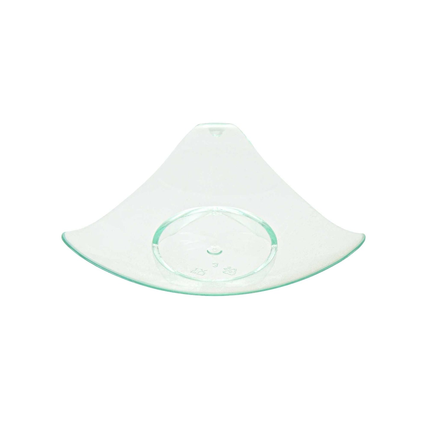 Mini Serve Triangle Seagreen Plastic Shooting Star Appetizer Plate - 3" x 3" - 100 count box