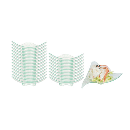 Mini Serve Triangle Seagreen Plastic Shooting Star Appetizer Plate - 3" x 3" - 100 count box