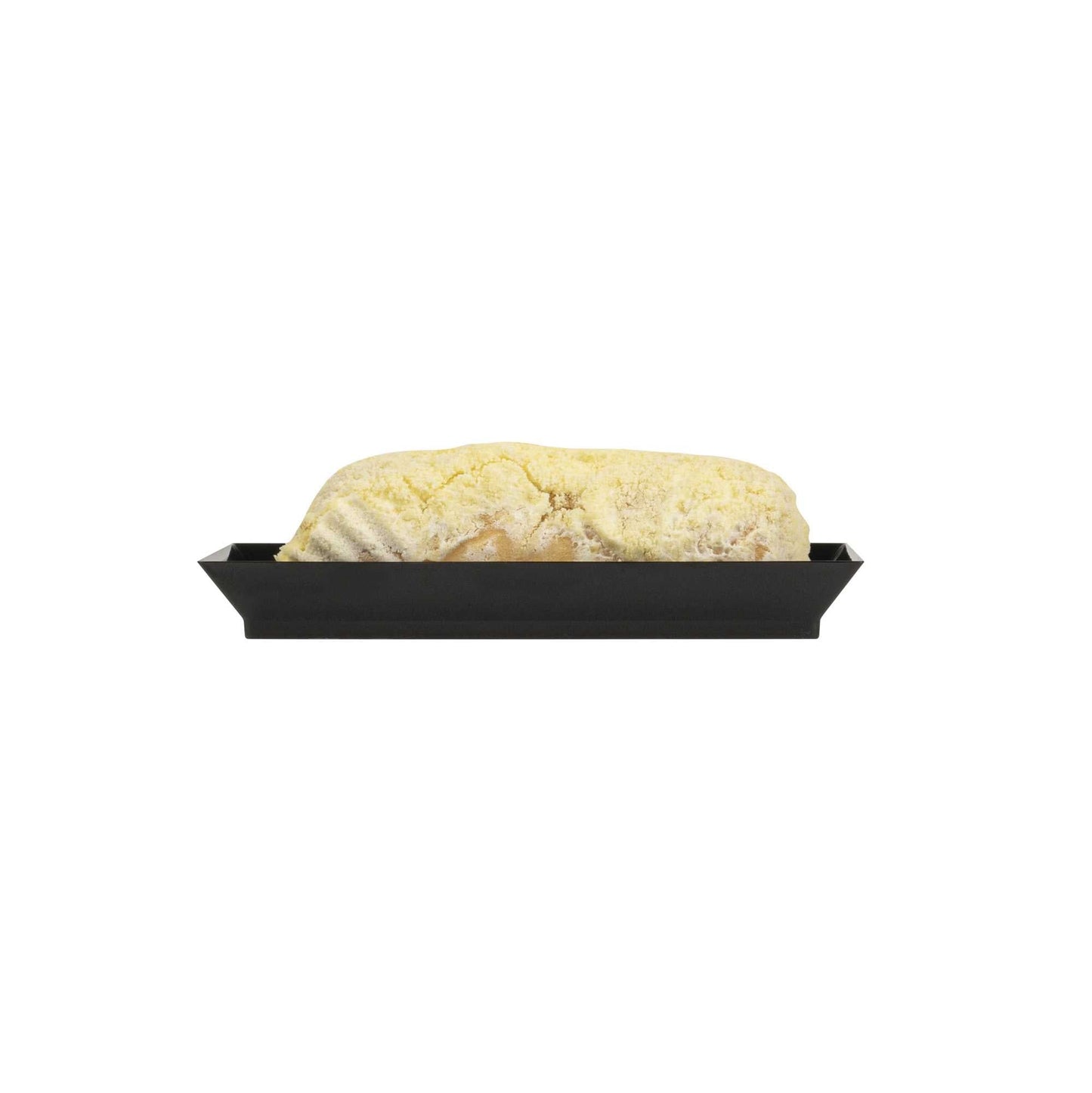 Mini Serve Rectangle Black Plastic Plate - 5" x 2 1/2" x 1/2" - 100 count box