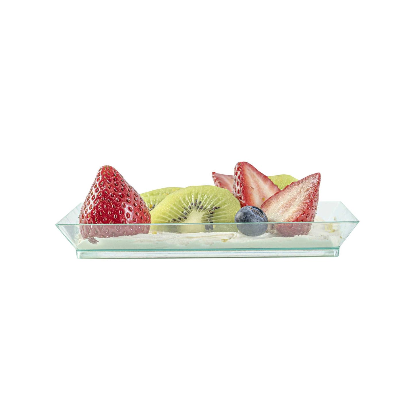 Mini Serve Square Seagreen Plastic Medium Modern Plate - 5" x 5" - 100 count box