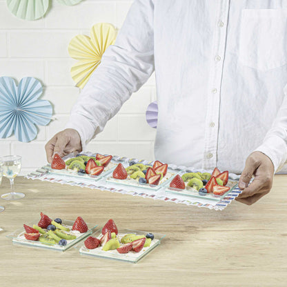 Mini Serve Square Seagreen Plastic Medium Modern Plate - 5" x 5" - 100 count box