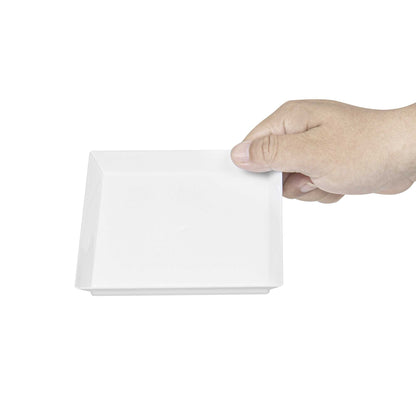 Mini Serve Square White Plastic Medium Modern Plate - 5" x 5" - 100 count box