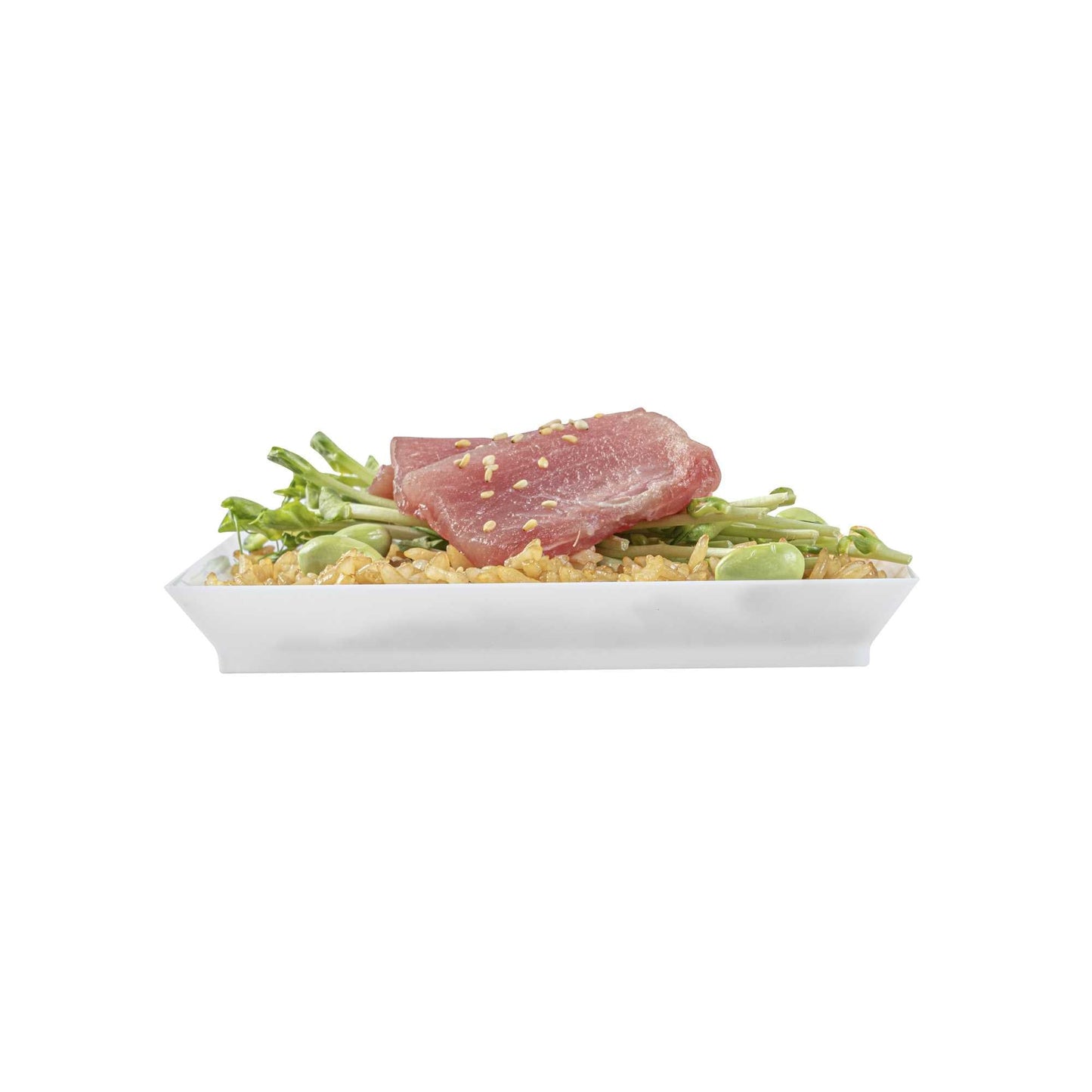 Mini Serve Square White Plastic Medium Modern Plate - 5" x 5" - 100 count box