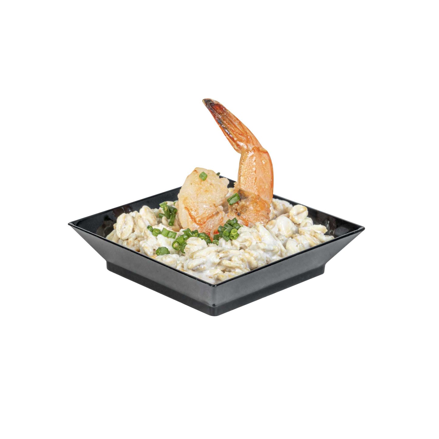 Mini Serve Square Black Plastic Mini Modern Plate - 2 1/2" x 2 1/2" x 1/2" - 25 count box