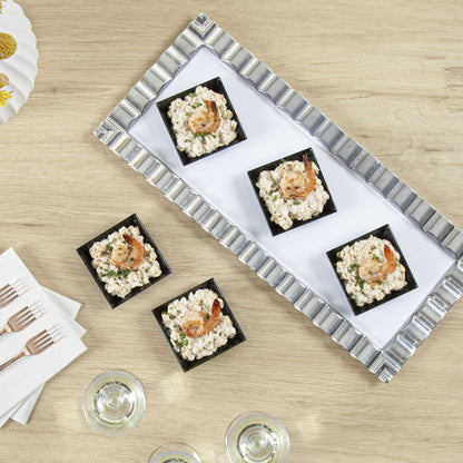 Mini Serve Square Black Plastic Mini Modern Plate - 2 1/2" x 2 1/2" x 1/2" - 25 count box