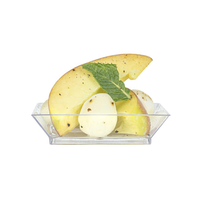 Mini Serve Square Clear Plastic Mini Modern Plate - 2 1/2" x 2 1/2" x 1/2" - 20 count box