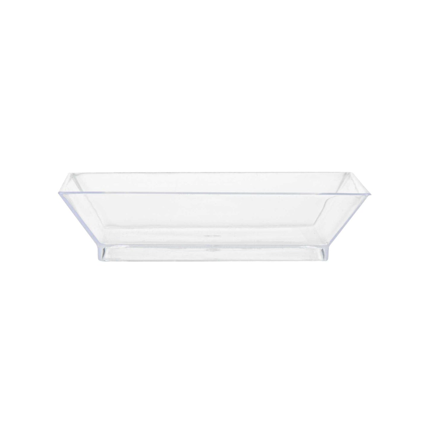Mini Serve Square Clear Plastic Mini Modern Plate - 2 1/2" x 2 1/2" x 1/2" - 20 count box