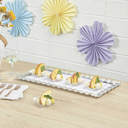 Mini Serve Square Clear Plastic Mini Modern Plate - 2 1/2" x 2 1/2" x 1/2" - 20 count box