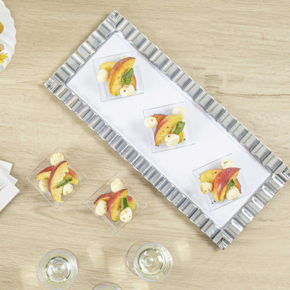 Mini Serve Square Clear Plastic Mini Modern Plate - 2 1/2" x 2 1/2" x 1/2" - 20 count box