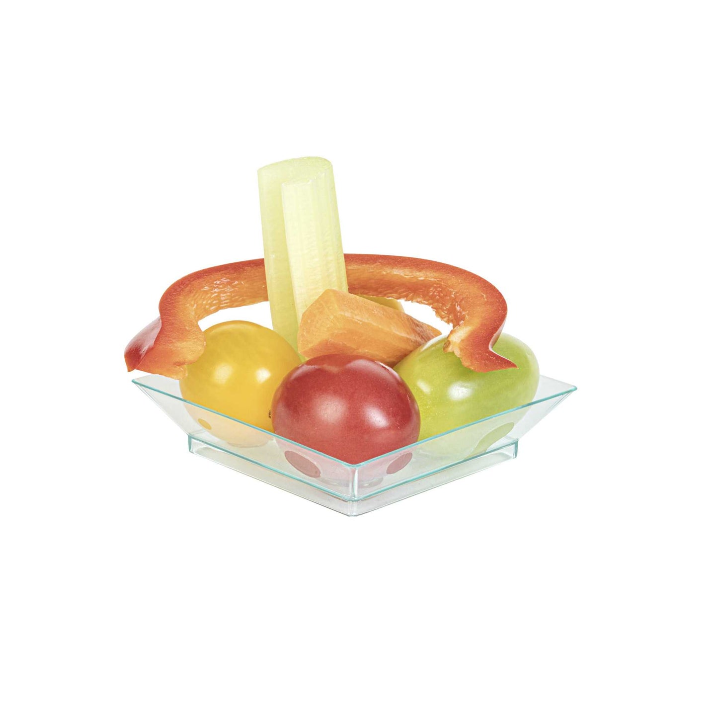 Mini Serve Square Seagreen Plastic Mini Modern Plate - 2 1/2" x 2 1/2" x 1/2" - 20 count box