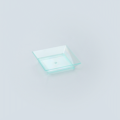 Mini Serve Square Seagreen Plastic Mini Modern Plate - 2 1/2" x 2 1/2" x 1/2" - 20 count box