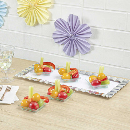 Mini Serve Square Seagreen Plastic Mini Modern Plate - 2 1/2" x 2 1/2" x 1/2" - 20 count box