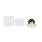 Mini Serve Square White Plastic Mini Modern Plate - 2 1/2" x 2 1/2" x 1/2" - 100 count box