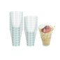 Mini Serve 7 oz Round Seagreen Plastic Incline Glass - 3" x 3" x 4" - 100 count box