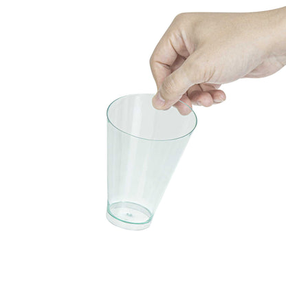 Mini Serve 7 oz Round Seagreen Plastic Incline Glass - 3" x 3" x 4" - 100 count box
