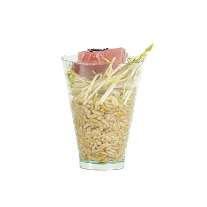 Mini Serve 7 oz Round Seagreen Plastic Incline Glass - 3" x 3" x 4" - 100 count box