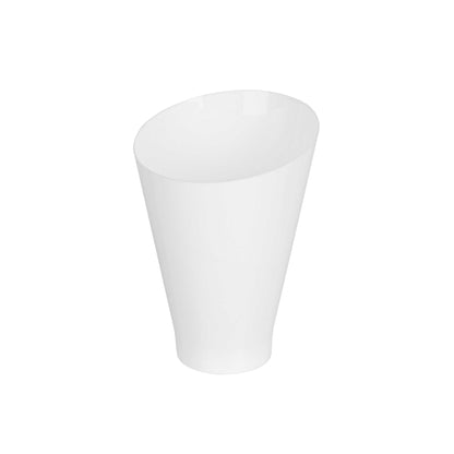 Mini Serve 7 oz Round White Plastic Incline Glass - 3" x 3" x 4" - 100 count box