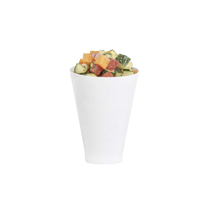 Mini Serve 7 oz Round White Plastic Incline Glass - 3" x 3" x 4" - 100 count box