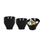 Mini Serve 7 oz Round Black Plastic Incline Bowl - 4 1/4" x 4 1/4" x 2 3/4" - 20 count box