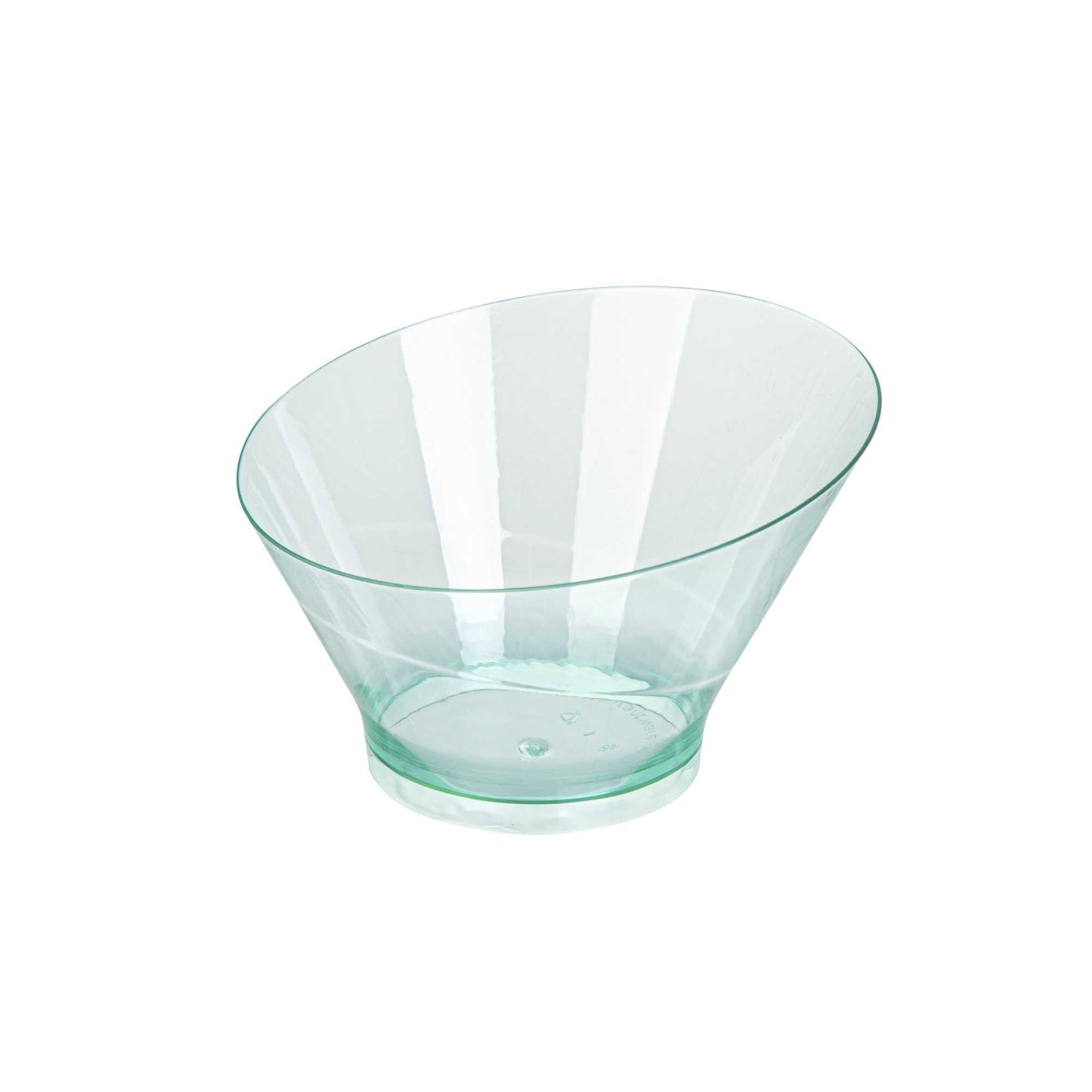 Mini Serve 7 oz Round Seagreen Plastic Incline Bowl - 4 1/4" x 4 1/4" x 2 3/4" - 20 count box