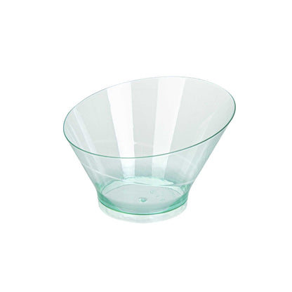 Mini Serve 7 oz Round Seagreen Plastic Incline Bowl - 4 1/4" x 4 1/4" x 2 3/4" - 20 count box