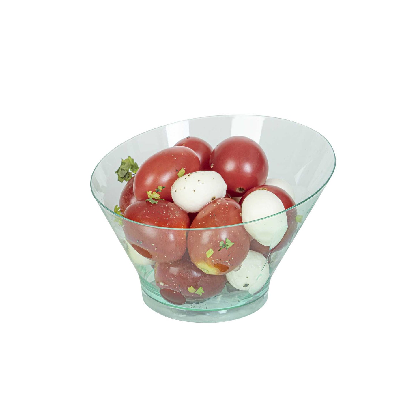 Mini Serve 7 oz Round Seagreen Plastic Incline Bowl - 4 1/4" x 4 1/4" x 2 3/4" - 20 count box