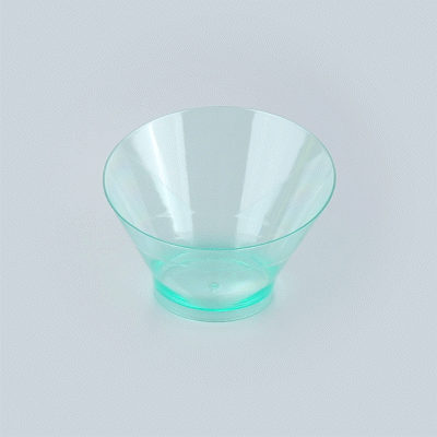 Mini Serve 7 oz Round Seagreen Plastic Incline Bowl - 4 1/4" x 4 1/4" x 2 3/4" - 20 count box