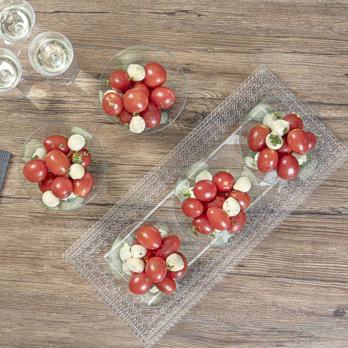 Mini Serve 7 oz Round Seagreen Plastic Incline Bowl - 4 1/4" x 4 1/4" x 2 3/4" - 100 count box