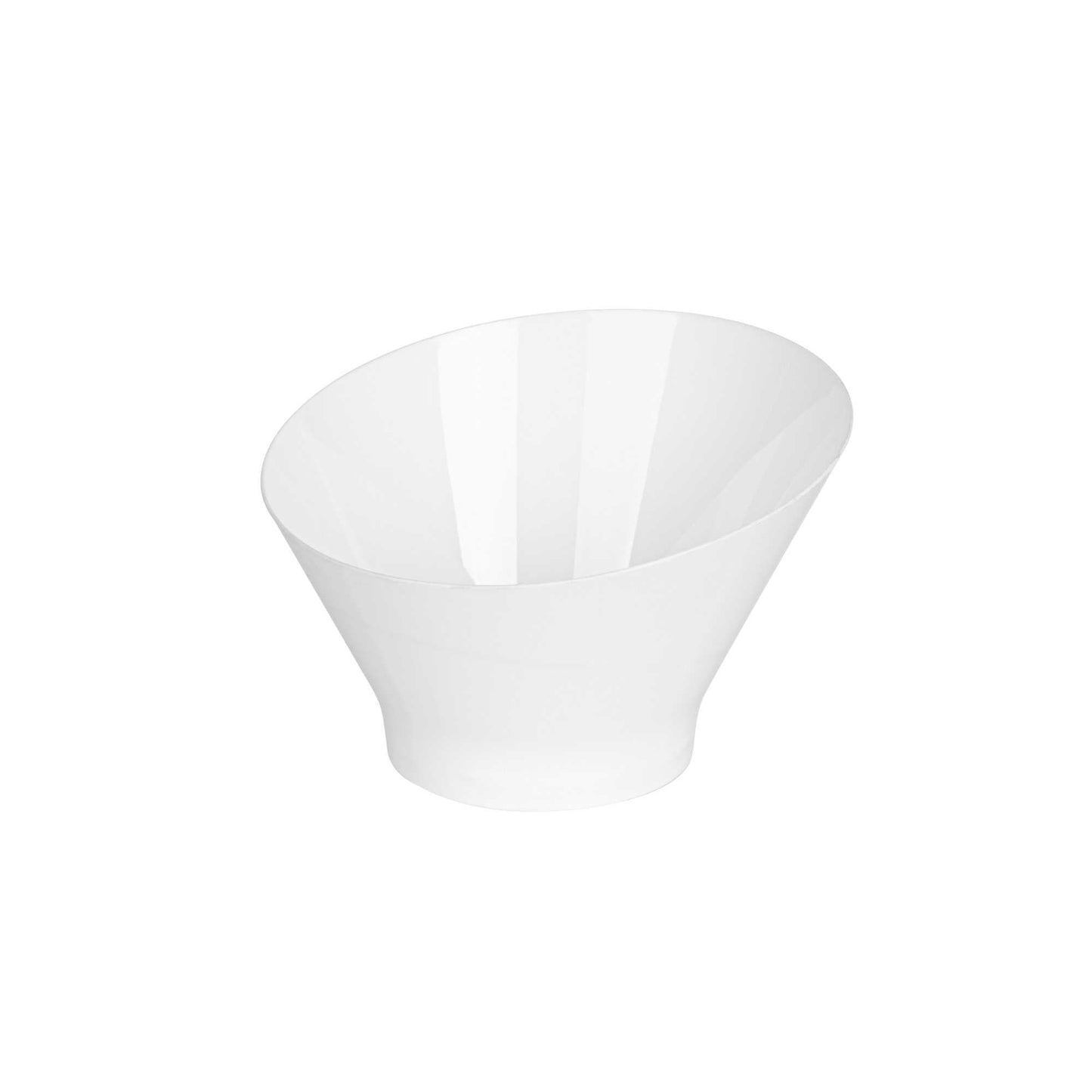 Mini Serve 7 oz Round White Plastic Incline Bowl - 4 1/4" x 4 1/4" x 2 3/4" - 100 count box