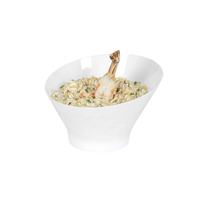 Mini Serve 7 oz Round White Plastic Incline Bowl - 4 1/4" x 4 1/4" x 2 3/4" - 20 count box