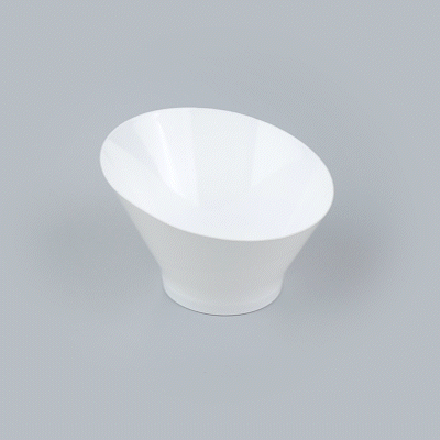 Mini Serve 7 oz Round White Plastic Incline Bowl - 4 1/4" x 4 1/4" x 2 3/4" - 100 count box