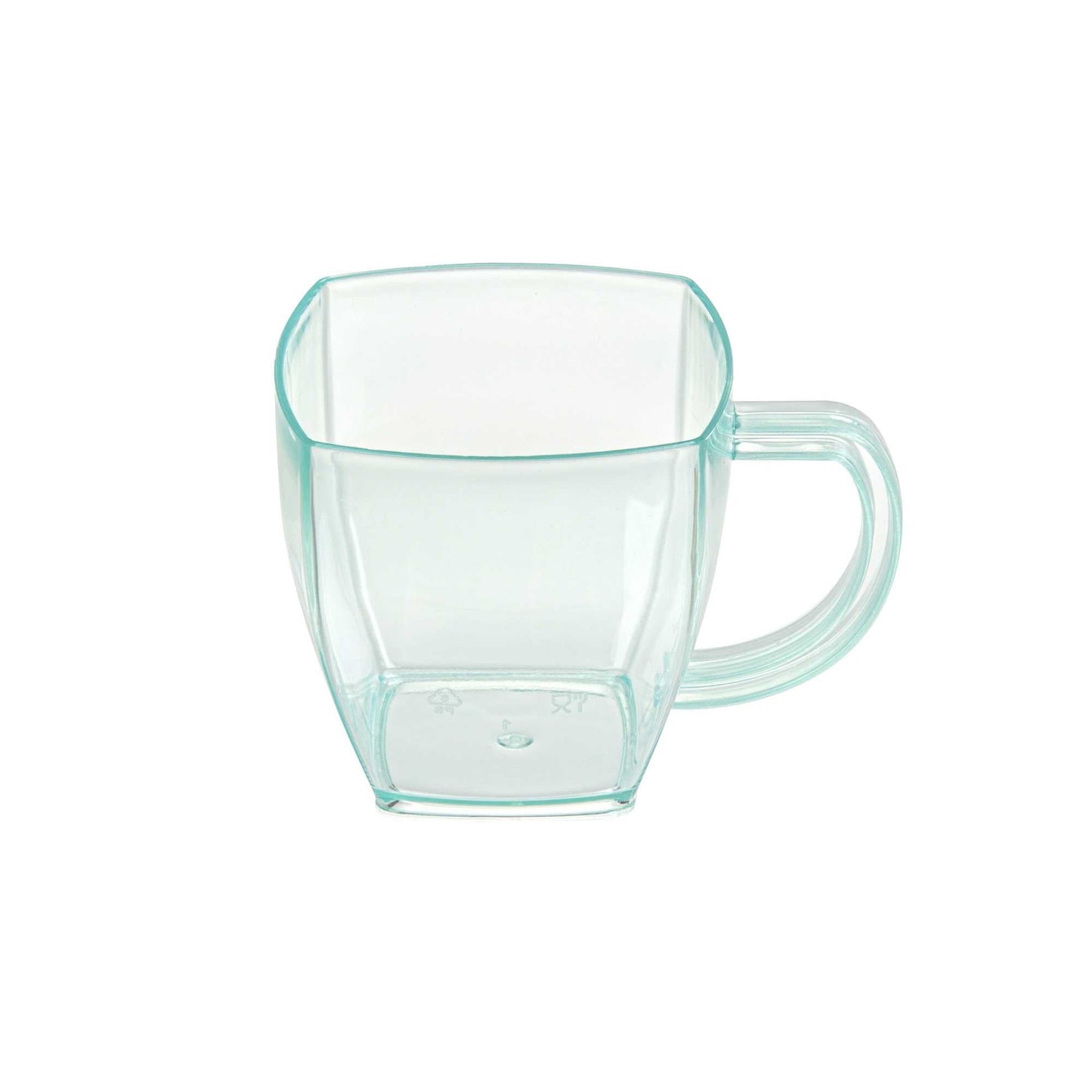 Restpresso 5 oz Square Seagreen Plastic Cafe Cup - 2 1/2" x 2 1/2" x 2 1/2" - 100 count box