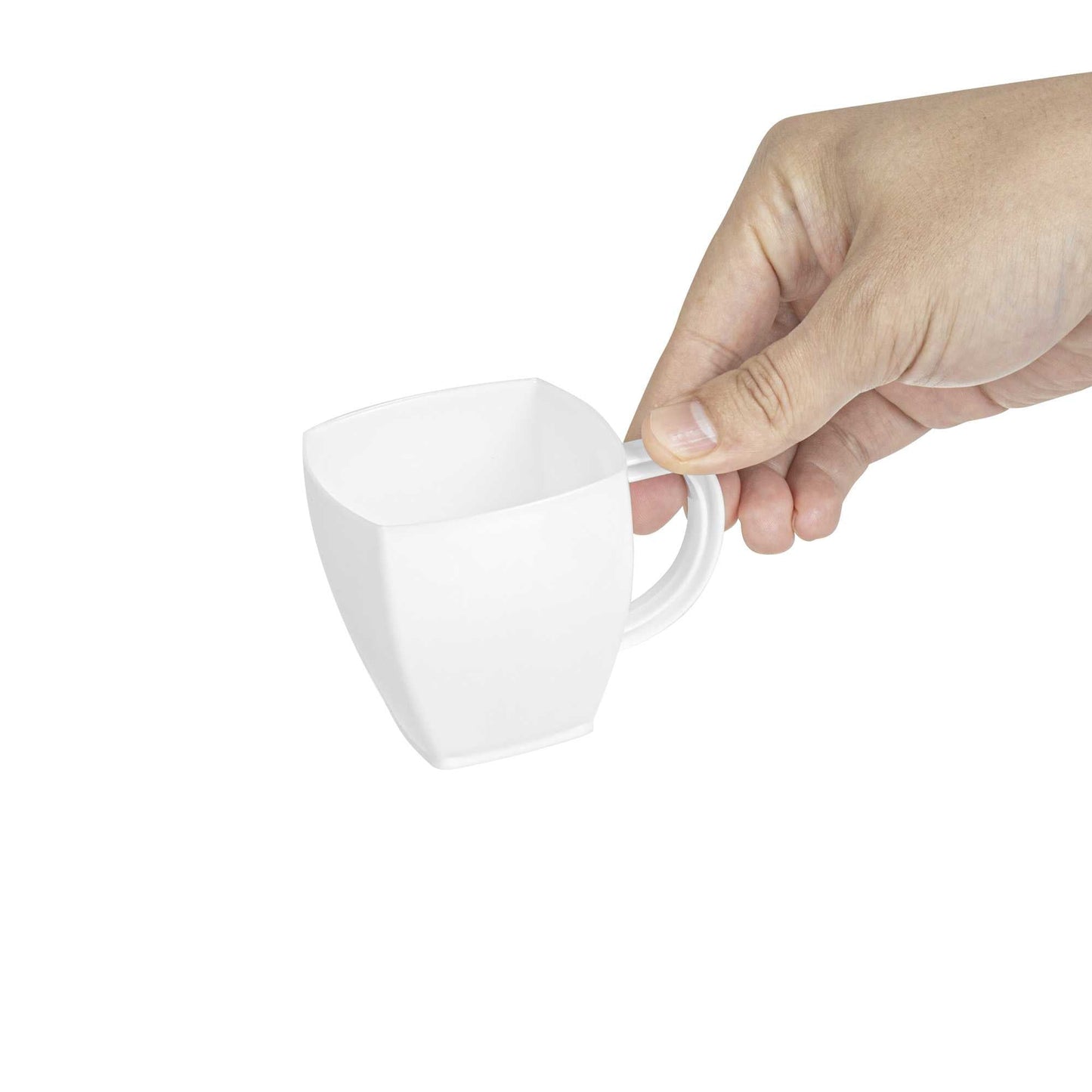 Restpresso 5 oz Square White Plastic Cafe Cup - 2 1/2" x 2 1/2" x 2 1/2" - 100 count box