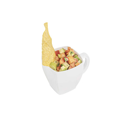 Restpresso 5 oz Square White Plastic Cafe Cup - 2 1/2" x 2 1/2" x 2 1/2" - 100 count box