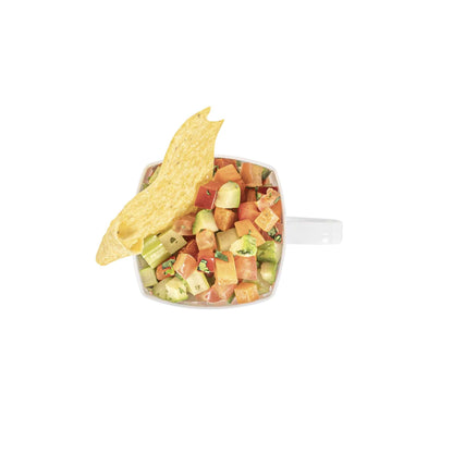 Restpresso 5 oz Square White Plastic Cafe Cup - 2 1/2" x 2 1/2" x 2 1/2" - 100 count box
