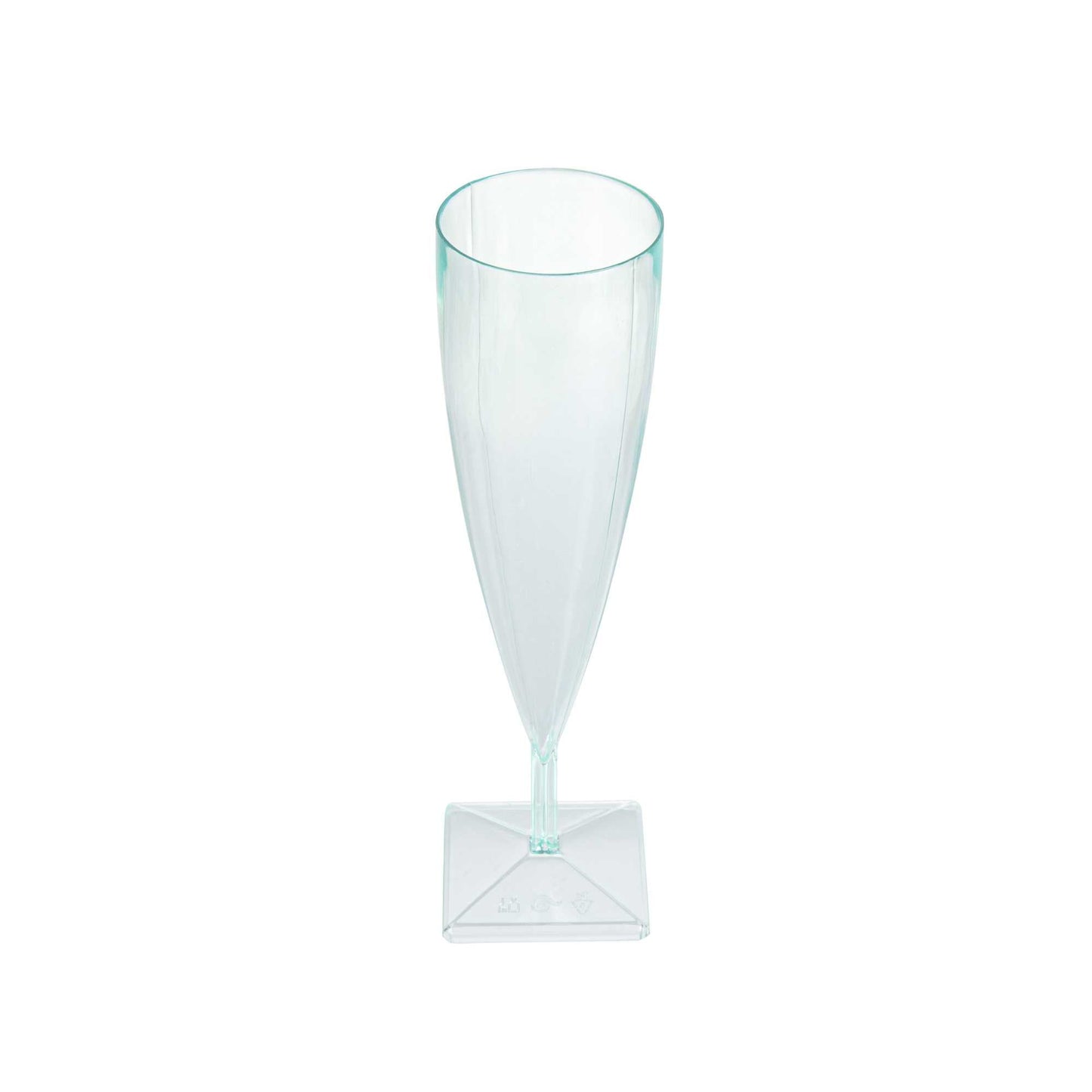 Bev Tek 5 oz Seagreen Plastic Champagne Flute - 2" x 2" x 7" - 10 count box