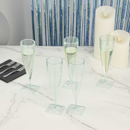 Bev Tek 5 oz Seagreen Plastic Champagne Flute - 2" x 2" x 7" - 10 count box