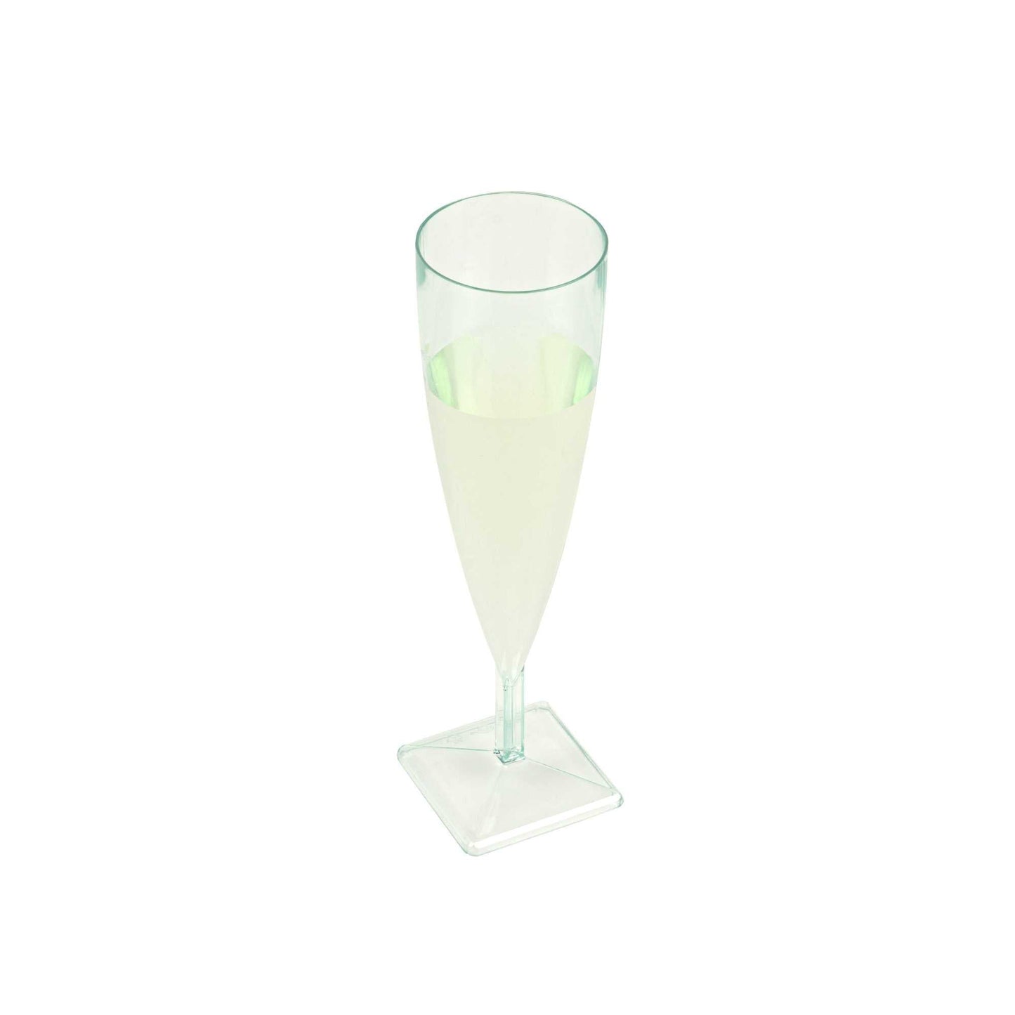 Bev Tek 5 oz Seagreen Plastic Champagne Flute - 2" x 2" x 7" - 10 count box