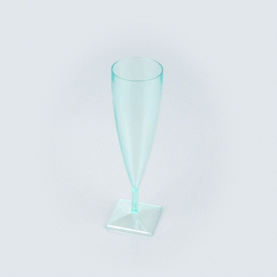 Bev Tek 5 oz Seagreen Plastic Champagne Flute - 2" x 2" x 7" - 100 count box