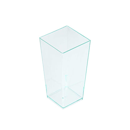 Mini Serve 4 oz Square Seagreen Plastic Tall Geometric Cup - 1 1/2" x 1 1/2" x 3 1/4" - 100 count box