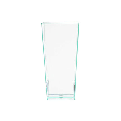 Mini Serve 4 oz Square Seagreen Plastic Tall Geometric Cup - 1 1/2" x 1 1/2" x 3 1/4" - 100 count box